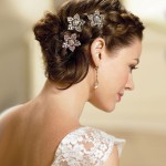свадебные прически на средние волосы с челкой